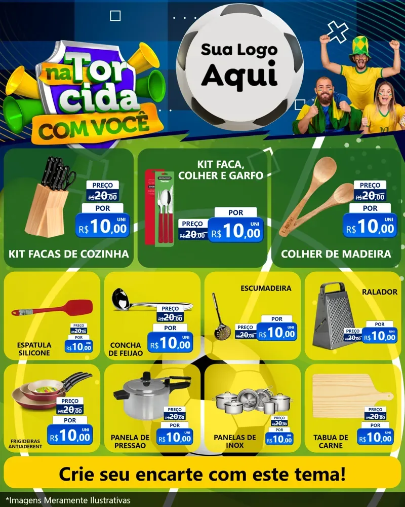 Modelo de Rede Social para Feed Instagram com o tema Na Torcida Com Você - Copa para Utilidades Domésticas