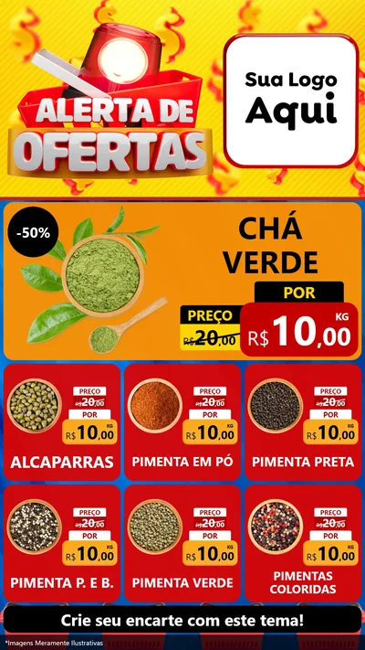 Modelo de Rede Social para Stories com o tema Alerta de Ofertas para Produtos Naturais