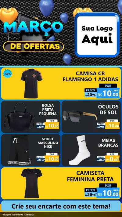 Modelo de TV para TV Vertical com o tema Março de Ofertas para Roupas e acessórios