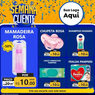 Modelo de Rede Social para Feed Facebook com o tema Semana do Cliente para Bebês