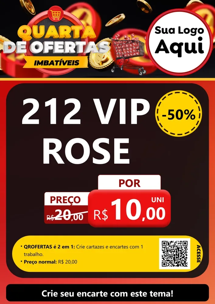 Modelo de Cartaz para Cartaz A4 Vertical com o tema Quarta de Ofertas Imbatíveis para Perfumes
