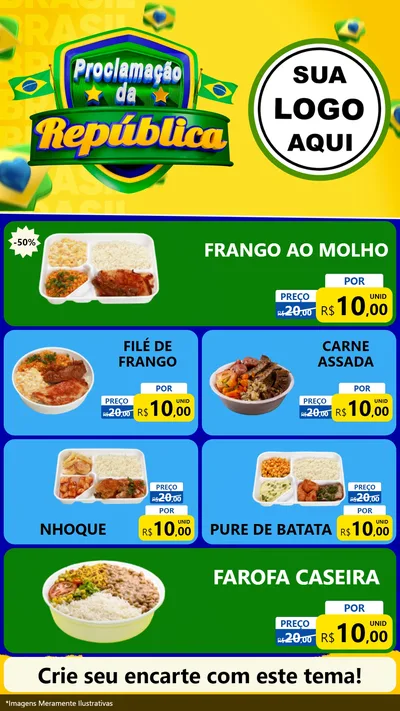 Modelo de TV para TV Vertical com o tema Proclamação da República para Restaurante