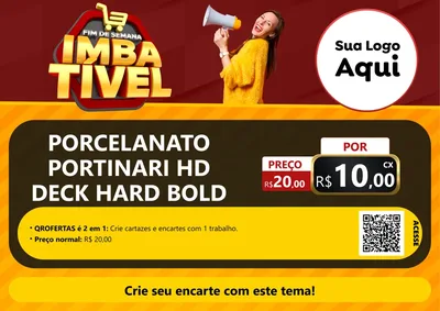 Modelo de Cartaz para Cartaz A4 Horizontal com o tema Fim de Semana Imbatível para Pisos e revestimentos