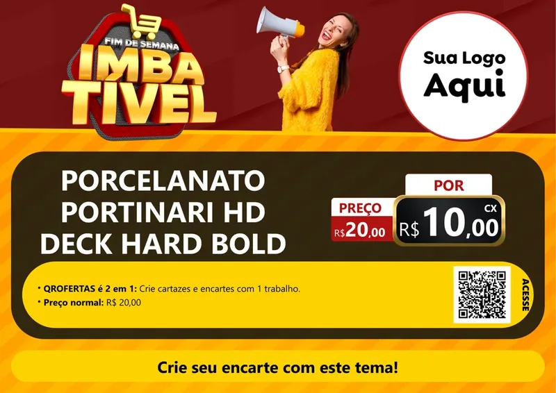 Modelo de Cartaz para Cartaz A4 Horizontal com o tema Fim de Semana Imbatível para Pisos e revestimentos