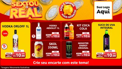 Modelo de TV para TV Horizontal com o tema Sextou do Real para Distribuidora de bebidas