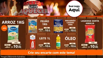 Modelo de TV para TV Horizontal com o tema Ofertas Para Aquecer para Supermercado