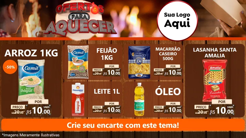 Modelo de TV para TV Horizontal com o tema Ofertas Para Aquecer para Supermercado