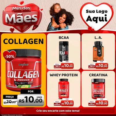 Modelo de Rede Social para Feed Facebook com o tema Mês das Mães para Suplementos alimentares