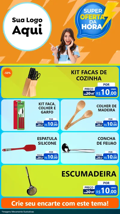 Modelo de TV para TV Vertical com o tema Super Oferta da Hora para Utilidades Domésticas
