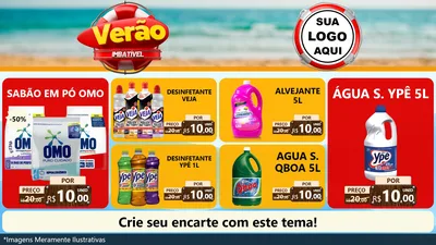 Modelo de TV para TV Horizontal com o tema Verão Imbatível para Produtos de Limpeza