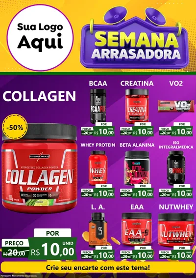 Modelo de Encarte para Encarte A4 Vertical com o tema Semana Arrasadora para Suplementos alimentares