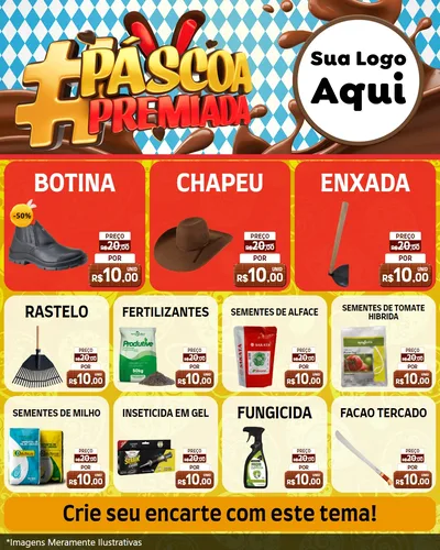 Modelo de Rede Social para Feed Instagram com o tema Páscoa Premiada para Agropecuária