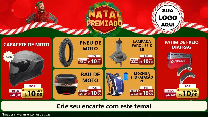Modelo de TV para TV Horizontal com o tema Natal Premiado para Moto peças