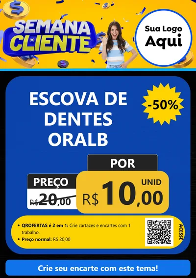 Modelo de Cartaz para Cartaz A4 Vertical com o tema Semana do Cliente para Higiene Pessoal