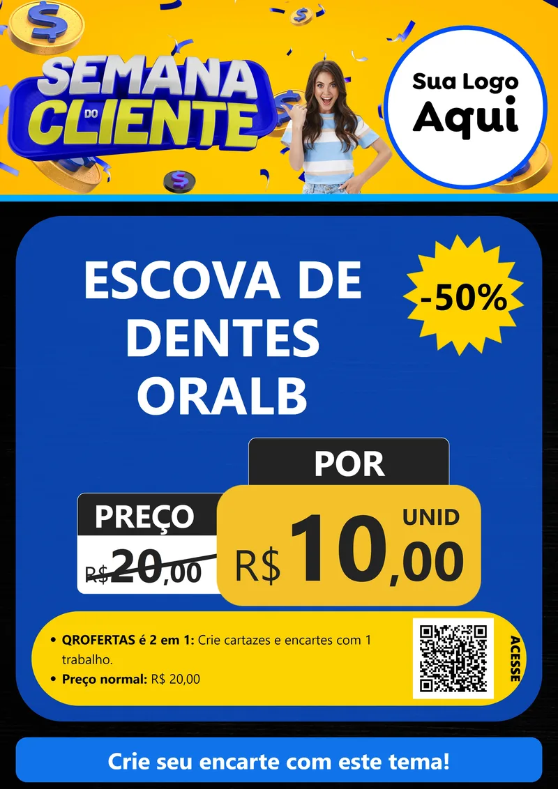 Modelo de Cartaz para Cartaz A4 Vertical com o tema Semana do Cliente para Higiene Pessoal