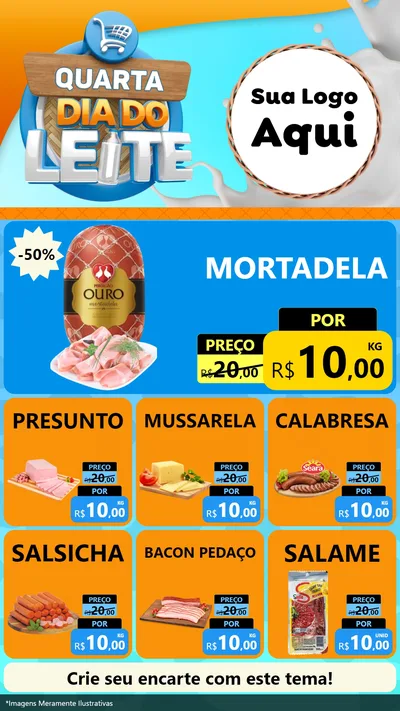 Modelo de Rede Social para Stories com o tema Quarta Dia do Leite para Frios e Laticínios