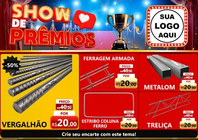 Modelo de Encarte para Encarte A4 Horizontal com o tema Show de Prêmios para Ferragens