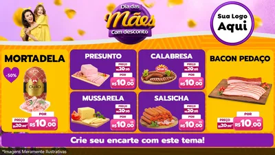Modelo de TV para TV Horizontal com o tema Dia das Mães com Desconto para Frios e Laticínios
