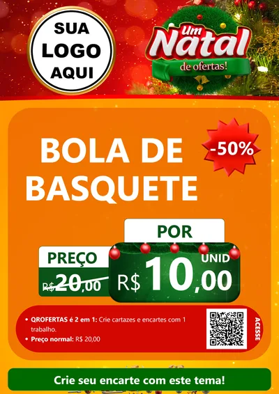 Modelo de Cartaz para Cartaz A4 Vertical com o tema Um Natal de Ofertas para Artigos Esportivos