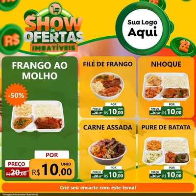 Modelo de Rede Social para Feed Facebook com o tema Show de Ofertas Imbatíveis para Restaurante