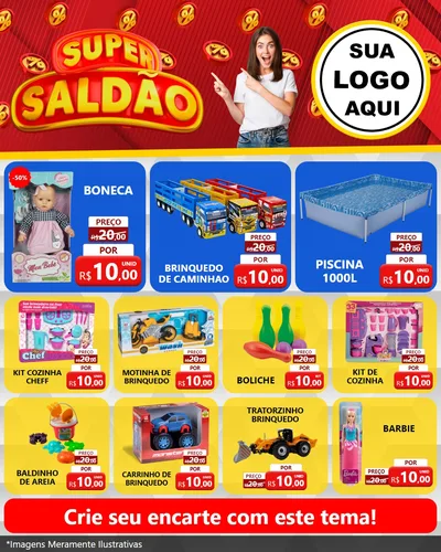 Modelo de Rede Social para Feed Instagram com o tema Super Saldão para Brinquedos