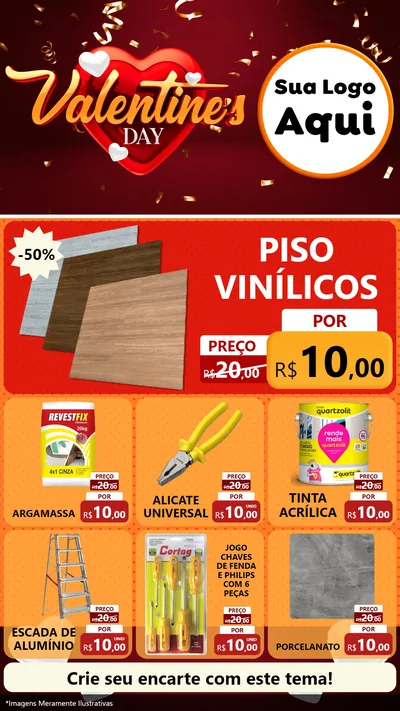 Modelo de Rede Social para Stories com o tema Valentine's Day para Material para Construção