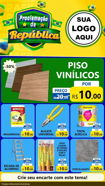 Modelo de Rede Social para Stories com o tema Proclamação da República para Material para Construção