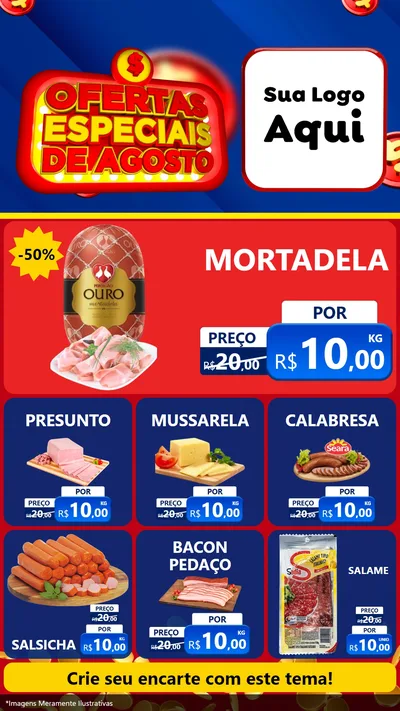 Modelo de Rede Social para Stories com o tema Ofertas Especiais de Agosto para Frios e Laticínios