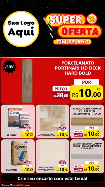 Modelo de Rede Social para Stories com o tema Super Oferta Fim de Ano para Pisos e revestimentos