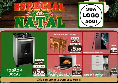 Modelo de Encarte para Encarte A4 Horizontal com o tema Especial de Natal para Móveis e Eletro