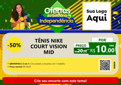 Modelo de Cartaz para Cartaz A4 Horizontal com o tema Ofertas da Semana da Independência para Calçados