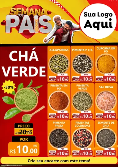 Modelo de Encarte para Encarte A4 Vertical com o tema Semana Dos Pais para Produtos Naturais