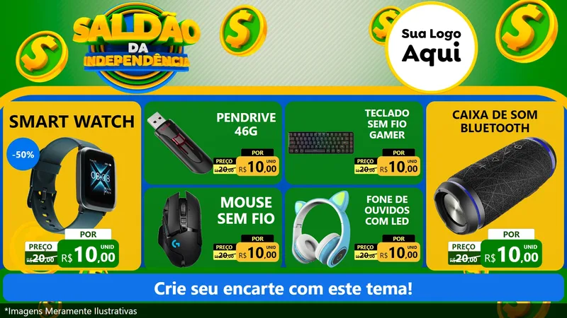 Modelo de TV para TV Horizontal com o tema Saldão da Indepêndencia para Informática