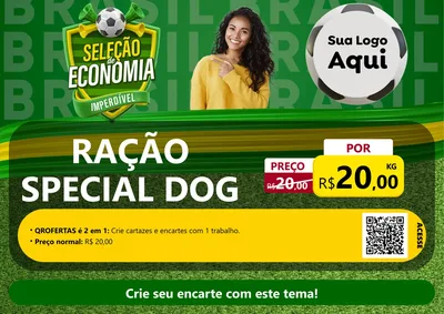 Modelo de Cartaz para Cartaz A4 Horizontal com o tema Seleção de Economia - Copa para Pet Shop