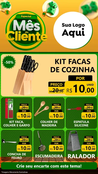 Modelo de Rede Social para Stories com o tema Especial Mês do Cliente para Utilidades Domésticas