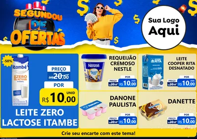 Modelo de Encarte para Encarte A4 Horizontal com o tema Segundou de Ofertas para Frios e Laticínios