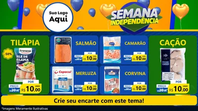 Modelo de TV para TV Horizontal com o tema Semana da Independência para Peixaria