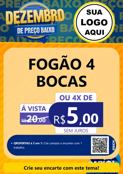 Modelo de Cartaz para Cartaz A4 Vertical com o tema Dezembro de Preço Baixo para Móveis e Eletro