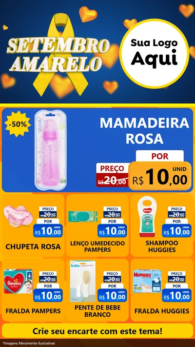 Modelo de Rede Social para Stories com o tema Setembro Amarelo para Bebês
