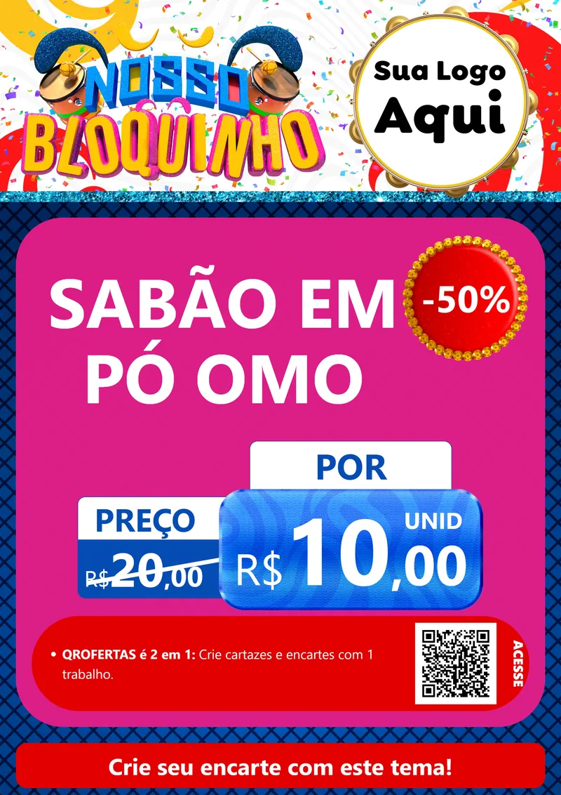 Modelo de Cartaz para Cartaz A4 Vertical com o tema Nosso Bloquinho para Produtos de Limpeza