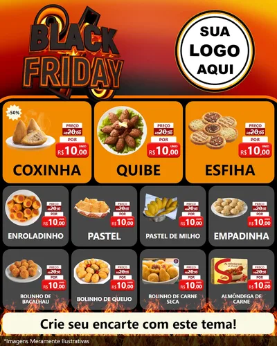 Modelo de Rede Social para Feed Instagram com o tema Black Friday para Salgadaria