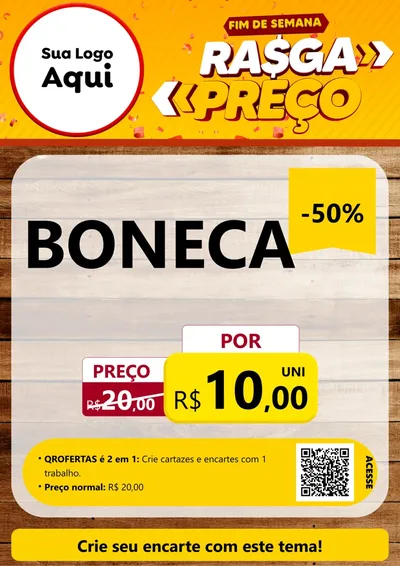 Modelo de Cartaz para Cartaz A4 Vertical com o tema Fim de Semana Rasga Preços para Brinquedos