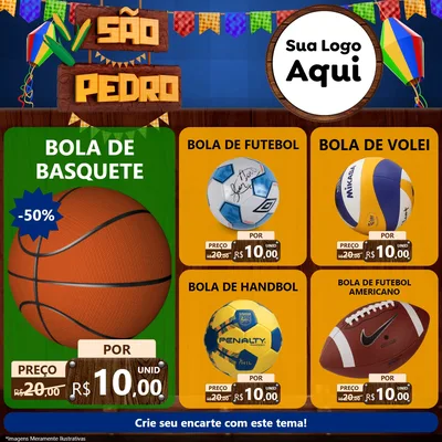 Modelo de Rede Social para Feed Facebook com o tema São Pedro para Artigos Esportivos