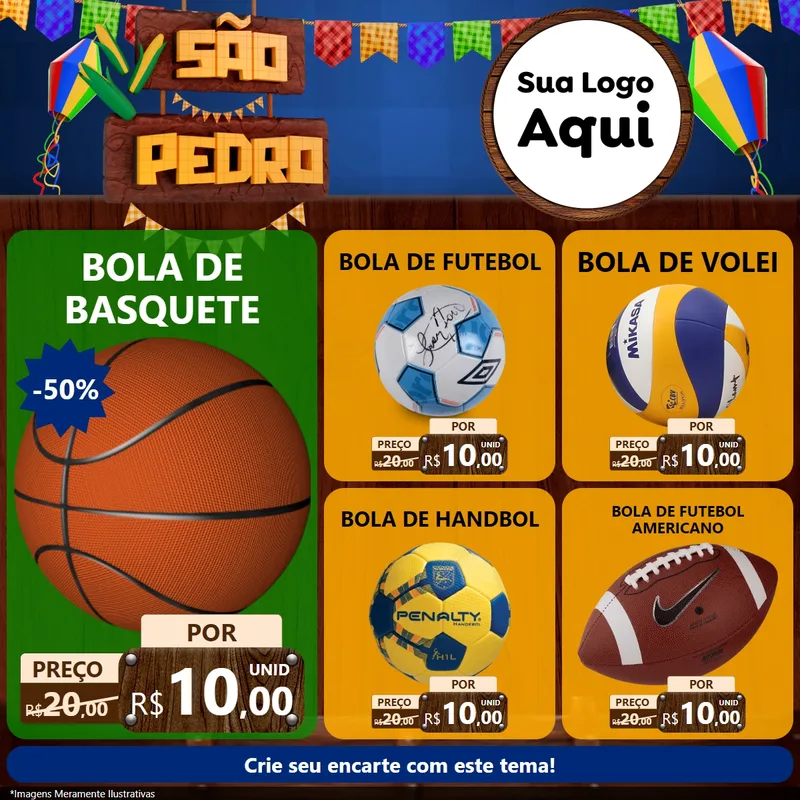 Modelo de Rede Social para Feed Facebook com o tema São Pedro para Artigos Esportivos