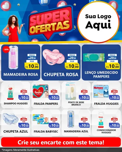 Modelo de Rede Social para Feed Instagram com o tema Super Ofertas para Bebês