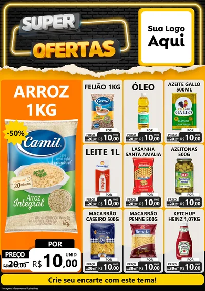 Modelo de Encarte para Encarte A4 Vertical com o tema Super Ofertas para Supermercado