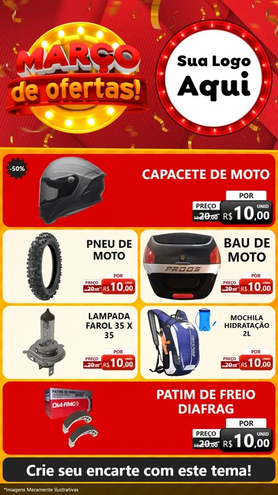 Modelo de TV para TV Vertical com o tema Março de Ofertas! para Moto peças