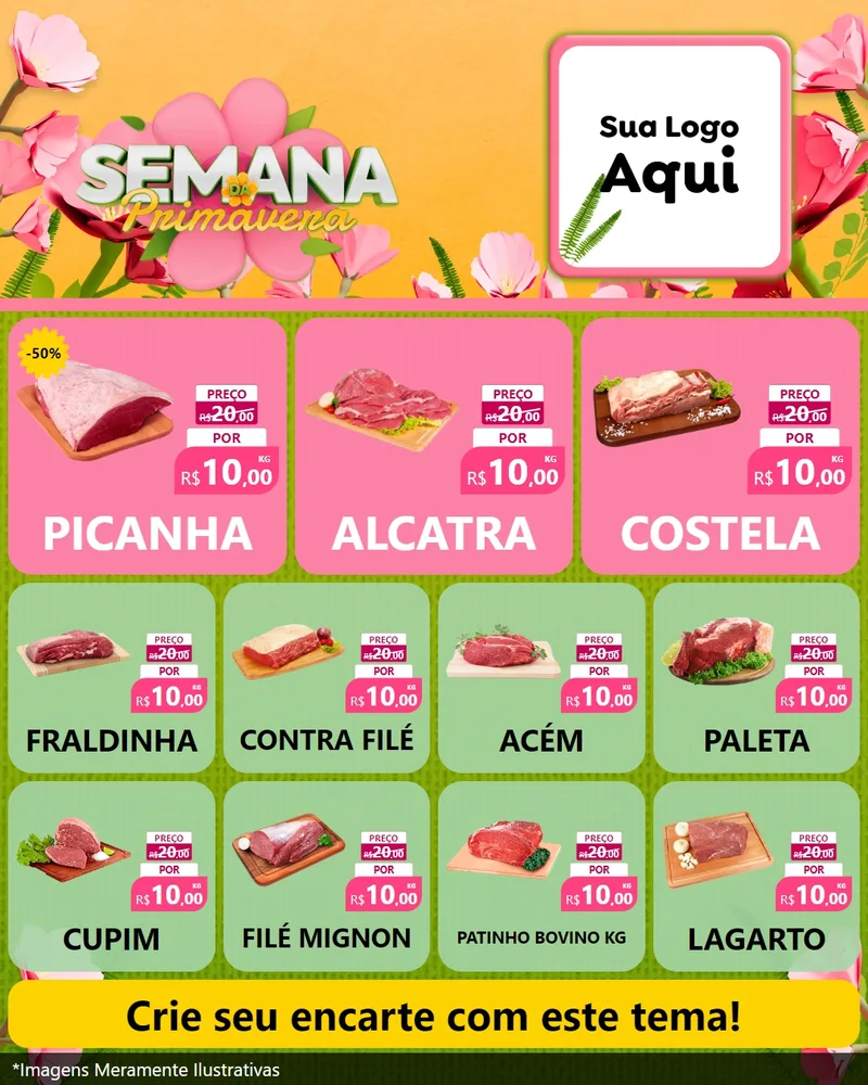 Modelo de Rede Social para Feed Instagram com o tema Semana da Primavera para Açougue