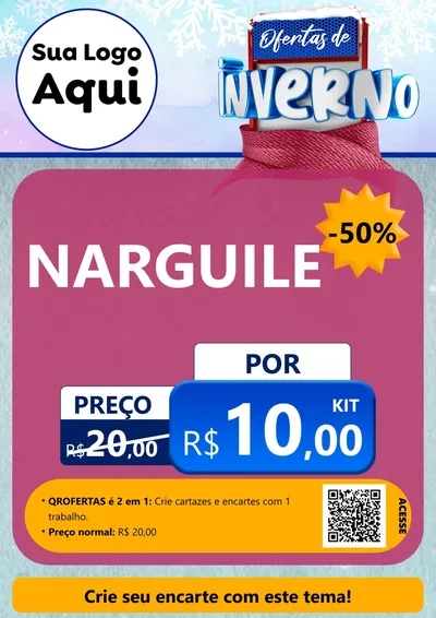 Modelo de Cartaz para Cartaz A4 Vertical com o tema Ofertas de Inverno para Tabacaria