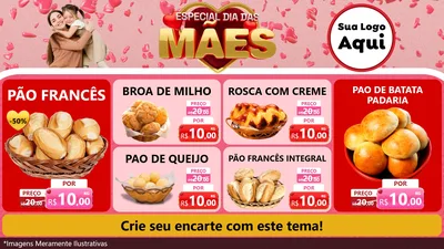 Modelo de TV para TV Horizontal com o tema Especial Dia Das Mães para Padaria